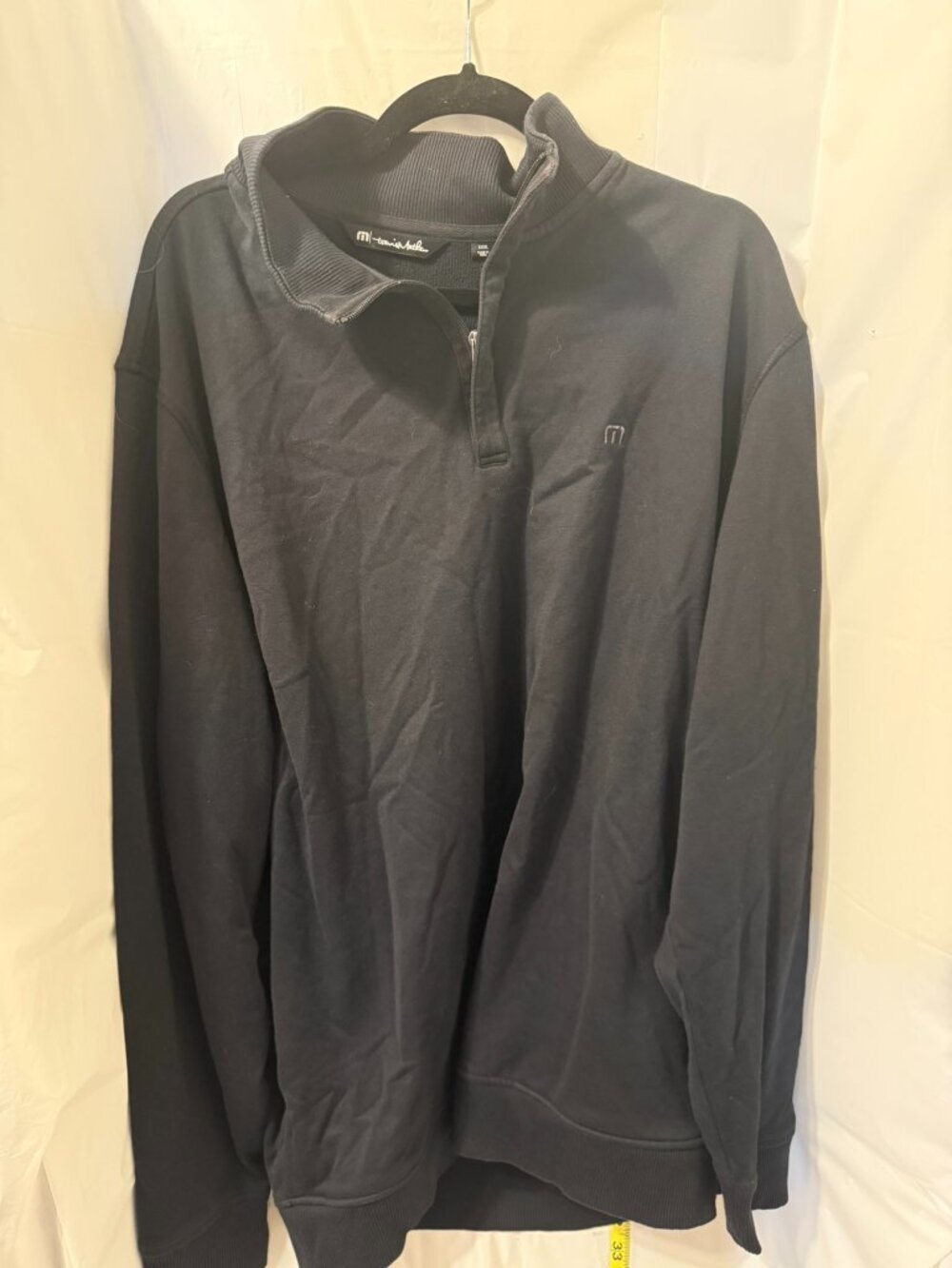 Travis Mathew Black Quarter Zip Pullover Mens XXXL
